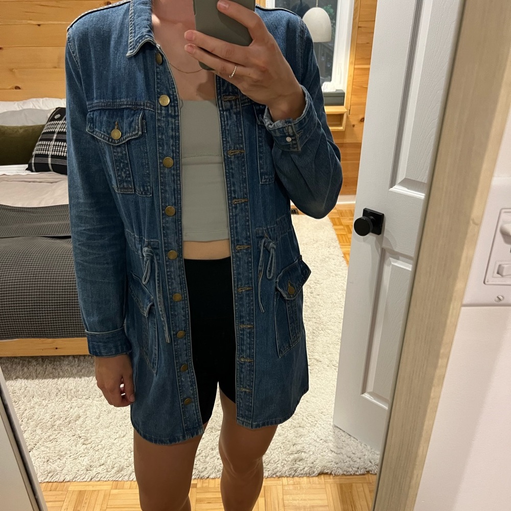 Long denim jacket